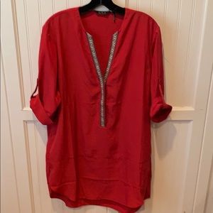 ZOA New York red tunic.